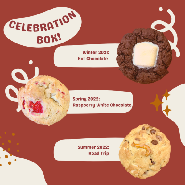 Celebration Box Flavours Hot Chocolate, Raspberry White Chocolate, and Road Trip